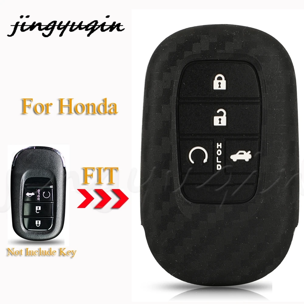 

jingyuqin 4Butons Remote Car Key Case Silicone Protect Shell For Honda Civic Accord CRV Vezel HRV 2021 2022 Car Accessories