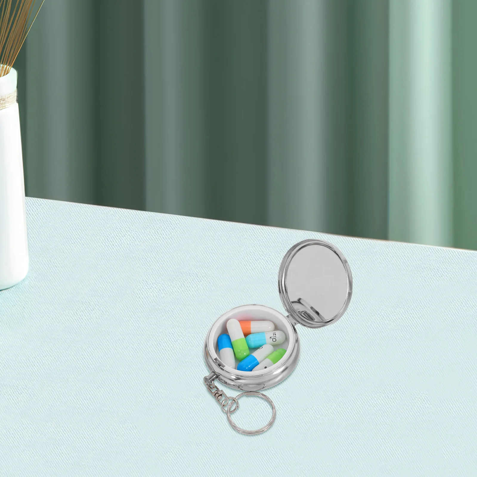 2 قطعة منظم محمول حاوية دواء صغيرة الحجم للسفر للاستخدام اليومي حامل حبوب الطوارئ سلسلة مفاتيح صندوق دواء صغير #3