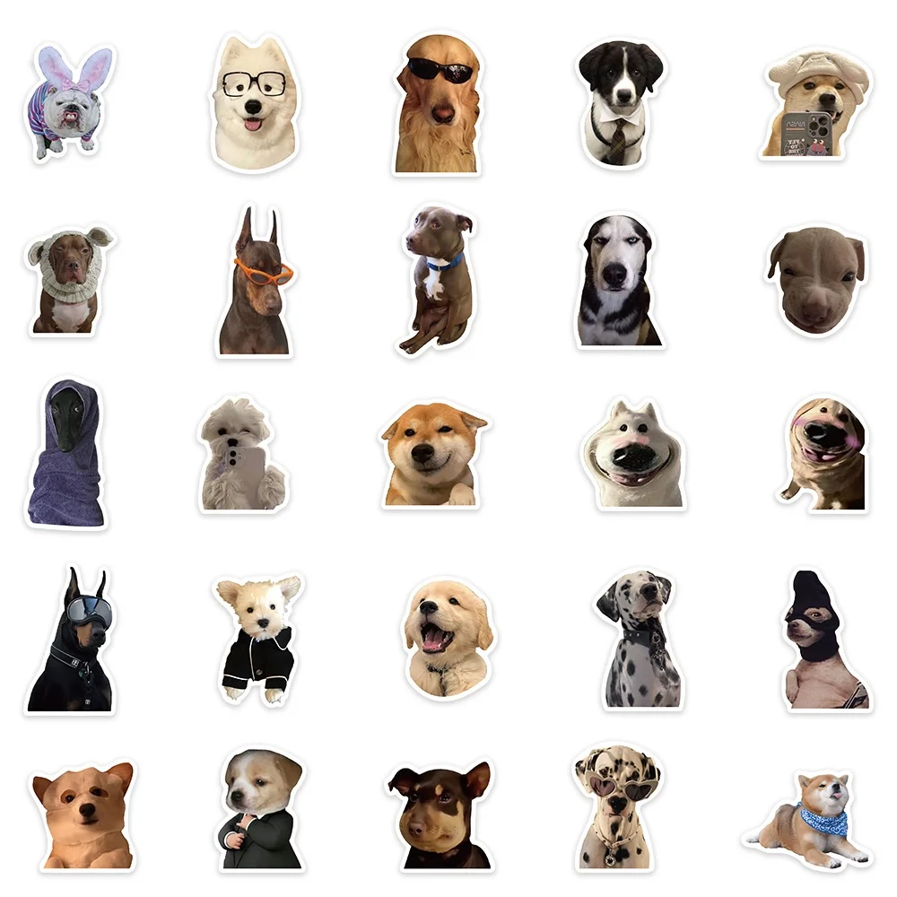 50PCS Cute Dog Meme Waterproof Stickers for Phone Case, Laptop and Helmet Decoration Peel Joy Sticker Store