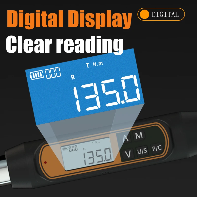 Digital Torque Wrench 3/8 1/2 Inch 340Nm High Precision for Car accessories Tools with Buzzer & LED Notification for Auto