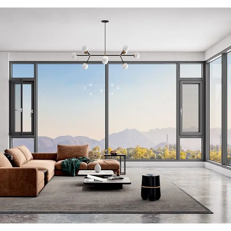 Sixinalu Casement Compound Window Soundproof Outward Custom Thermal Break Aluminium Windows Home Decor Custom