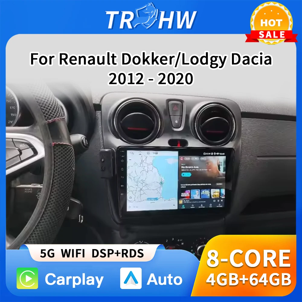 

Android 16 Carplay Auto For Renault Logan 2 Sandero 2 2012 - 2016 2017 2018 2019 Car Radio Multimedia Player Stereo GPS WIFI DPS