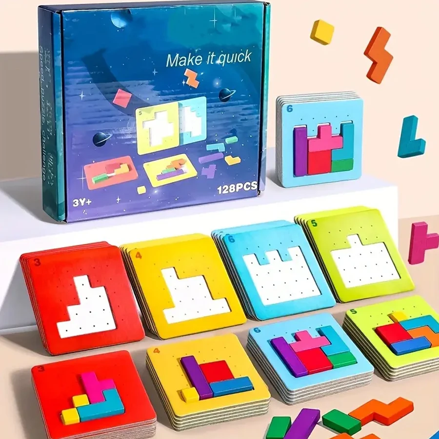 1 Juego de Rompecabezas Coloridos, Juguete de Ingenio para Niños, Rompecabezas de Bloques para Ejercitar la Mente, Regalo para Niños, Desafío para Dos Jugadores