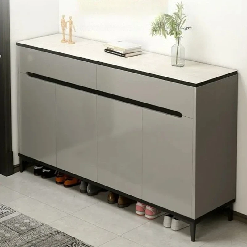 خزائن الأحذية الخشبية العالمية عمودي بسيط مزدوج الباب خزائن الأحذية الرخيصة تخزين الحد الأدنى ديكورات غرفة Archivadores