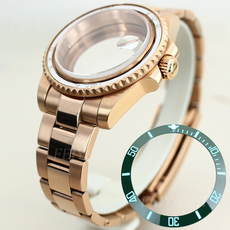 Boîtier de Montre en Or Rose Solide, Bracelet SION L, pour SeATM NH34 NH35 NH36 NH38 ata yota 8215 ETA 2824, Mouvement existent, Cadran de 28.5mm, 40mm