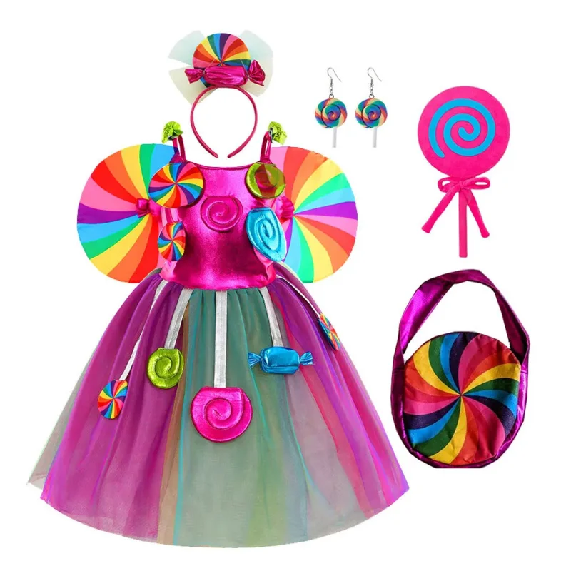 女の子のためのチュチュ付きロリポップドレス,クリスマスコスチューム,誕生日パーティー,ウエディングドレス,プリム,人気のキャンディー,プリンセス,クリスマス,2022