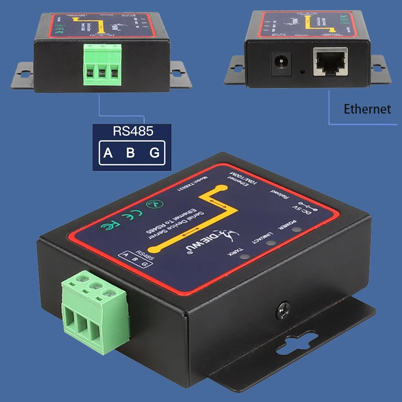 

Industrial Grade Serial Device Server RJ-45 LAN Adapter Ethernet to RS485 Switch Internet Splitter TCP/UDP Ethernet Converter