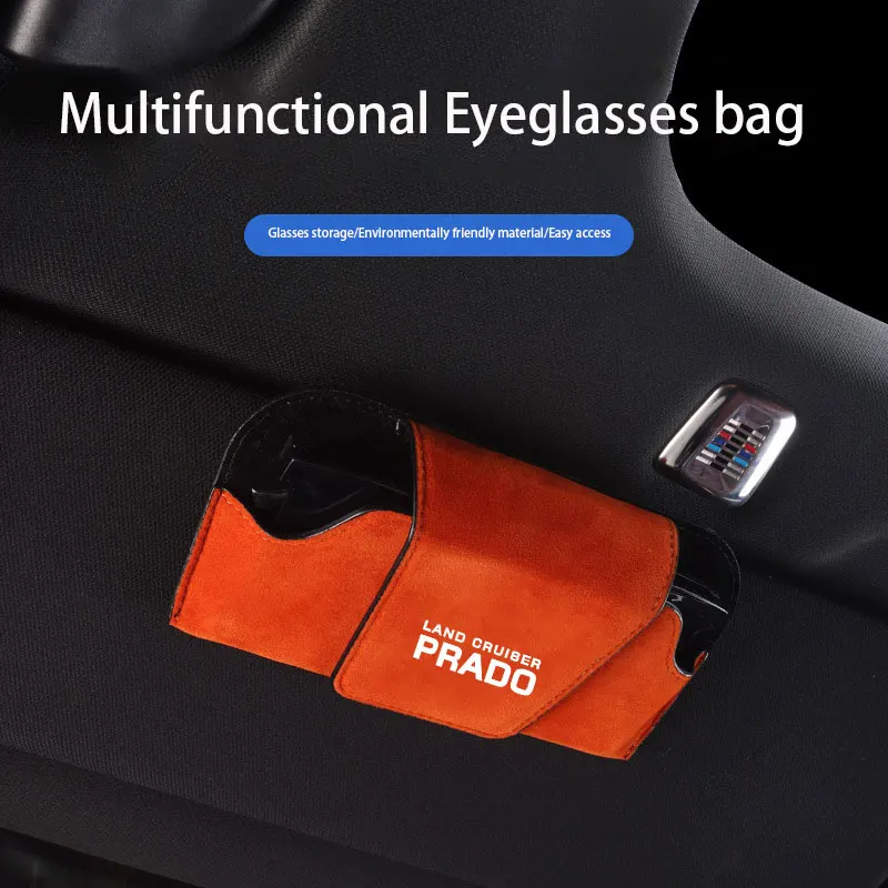 For Toyota Prado 120 Car Glasses Holder Clip Accesorios Interior Decoration Case Cover Eyeglass Organizer Sun Glasses Storage