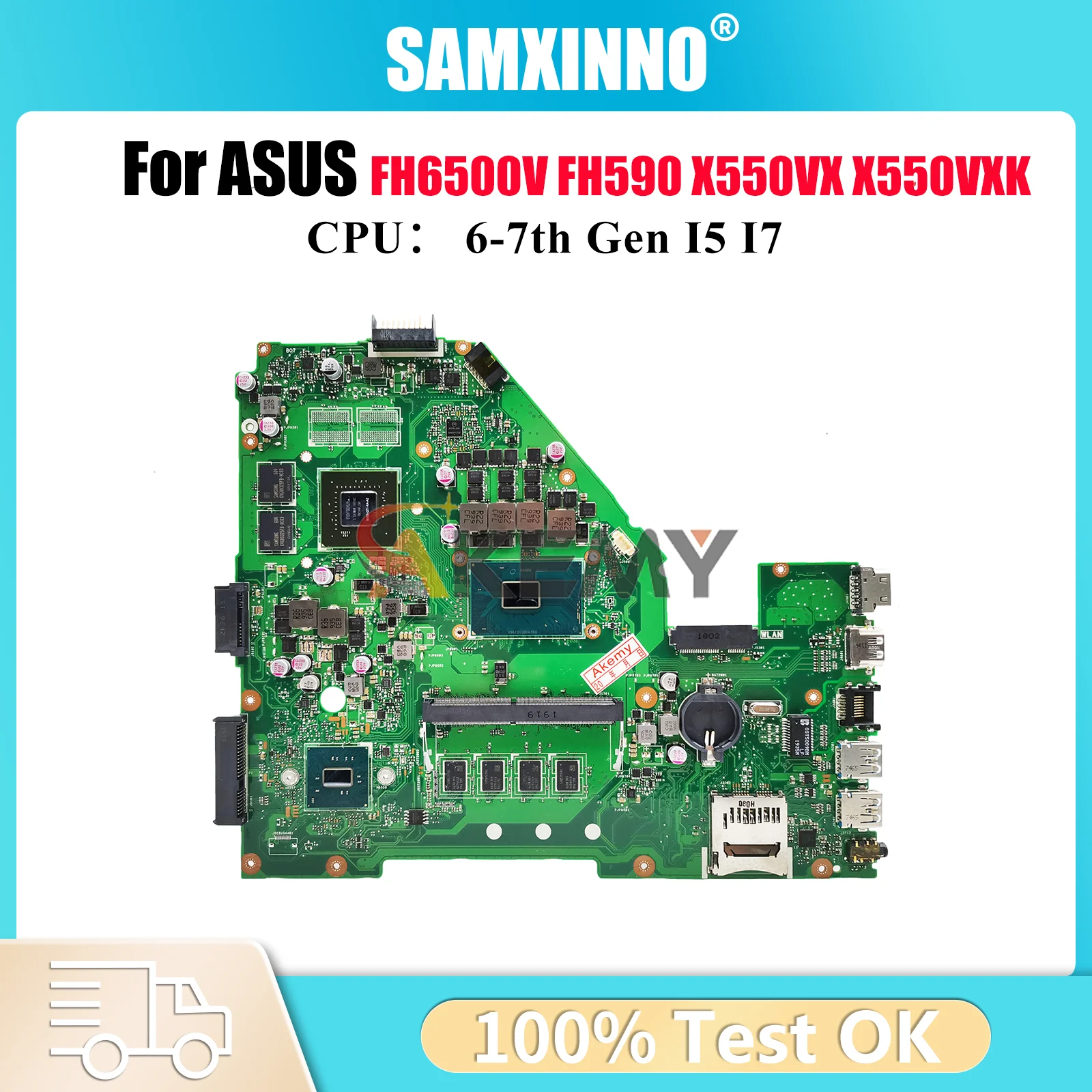 

X550VX Laptop Motherboard For ASUS VivoBook FH5900 FH6500V K550VX X550VX X550V W50V X550VXK VX50V Mainboard With I5 I7 CPU stk