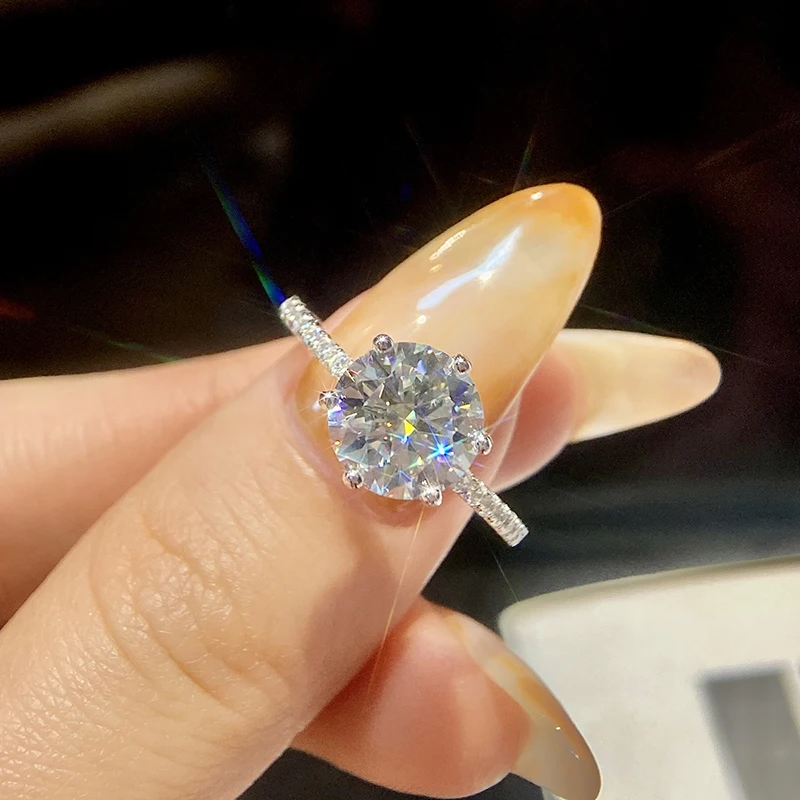 

DWJ Brilliant 3CT Certified Moissanite Diamond Dating Wedding Rings For Women Real 925 Sterling Silver High Quality Fine Jewelry