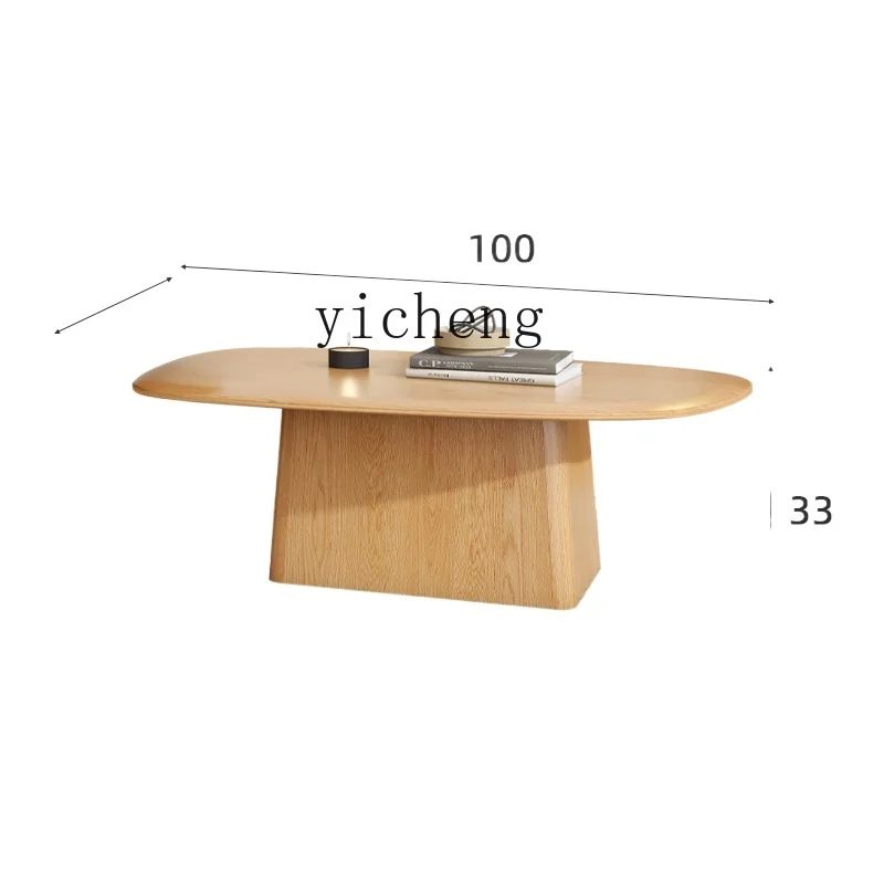 

YY Log Style Tea Table All Solid Wood Height Combined Tea Table White Wax Wood Silent Style