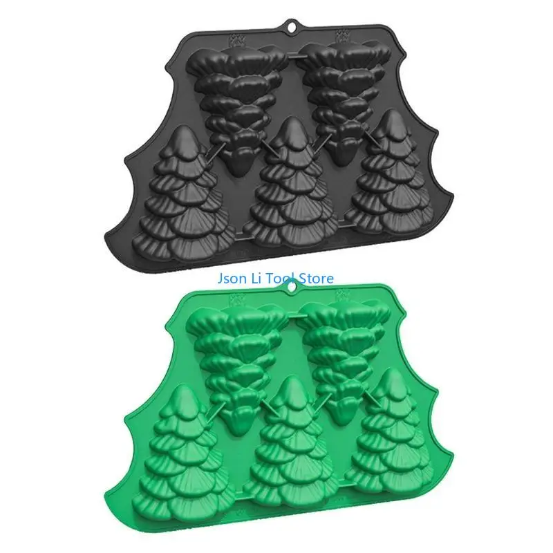 

Y08D Christmas Tree Molds Handmade Bar Craft Kitchen Baking Fond Family Home