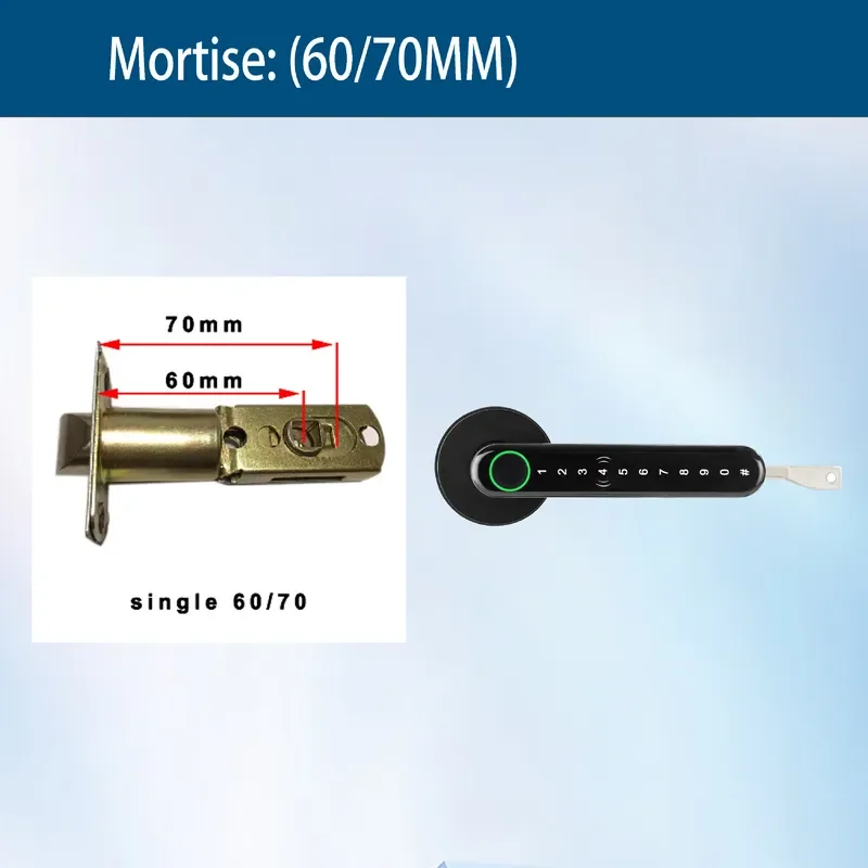 Smart Handle Lock Fingerprint Password IC Card Unlocking for Indoor Office Bluetooth Remote Temporary Password Electronic