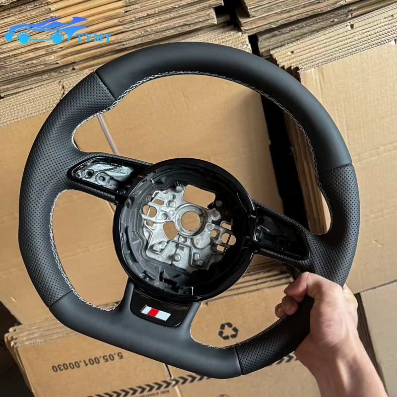 

For the 2012-2018 Audi A1, A6 C7, A7, A8, S6, S7, and S8 genuine leather flat-bottom sports steering wheel