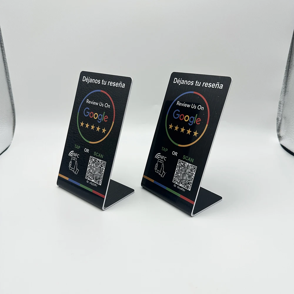 الإسبانية الإنجليزية رمز الاستجابة السريعة NFC الدائمة تسجيل مراجعة جوجل NFC215 مراجعة الوقوف انقر فوق عنوان بطاقة مراجعة الأعمال الاجتماعية