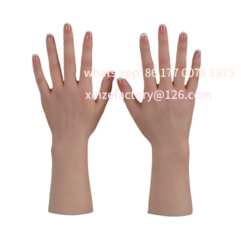 Customizable Simulated Fake Silicone Hand Prosthetics Soft Durable for Amputees Stage Property Cosmetic