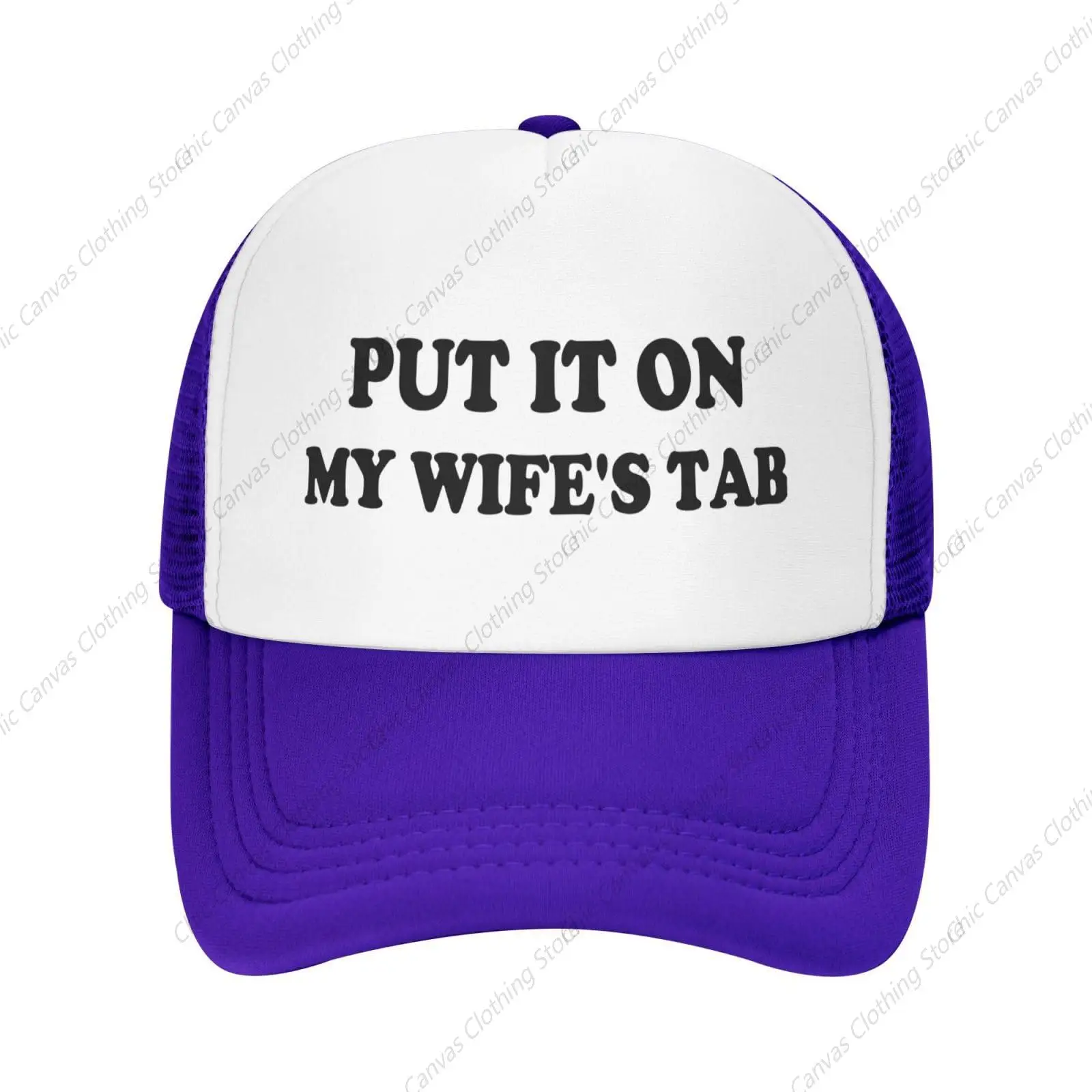 

Put It On My Wife's Tab Trucker Hat Funny Hats Men Women Foam Mesh Baseball Caps Snapback Breathable Sports Cap Party Gifts