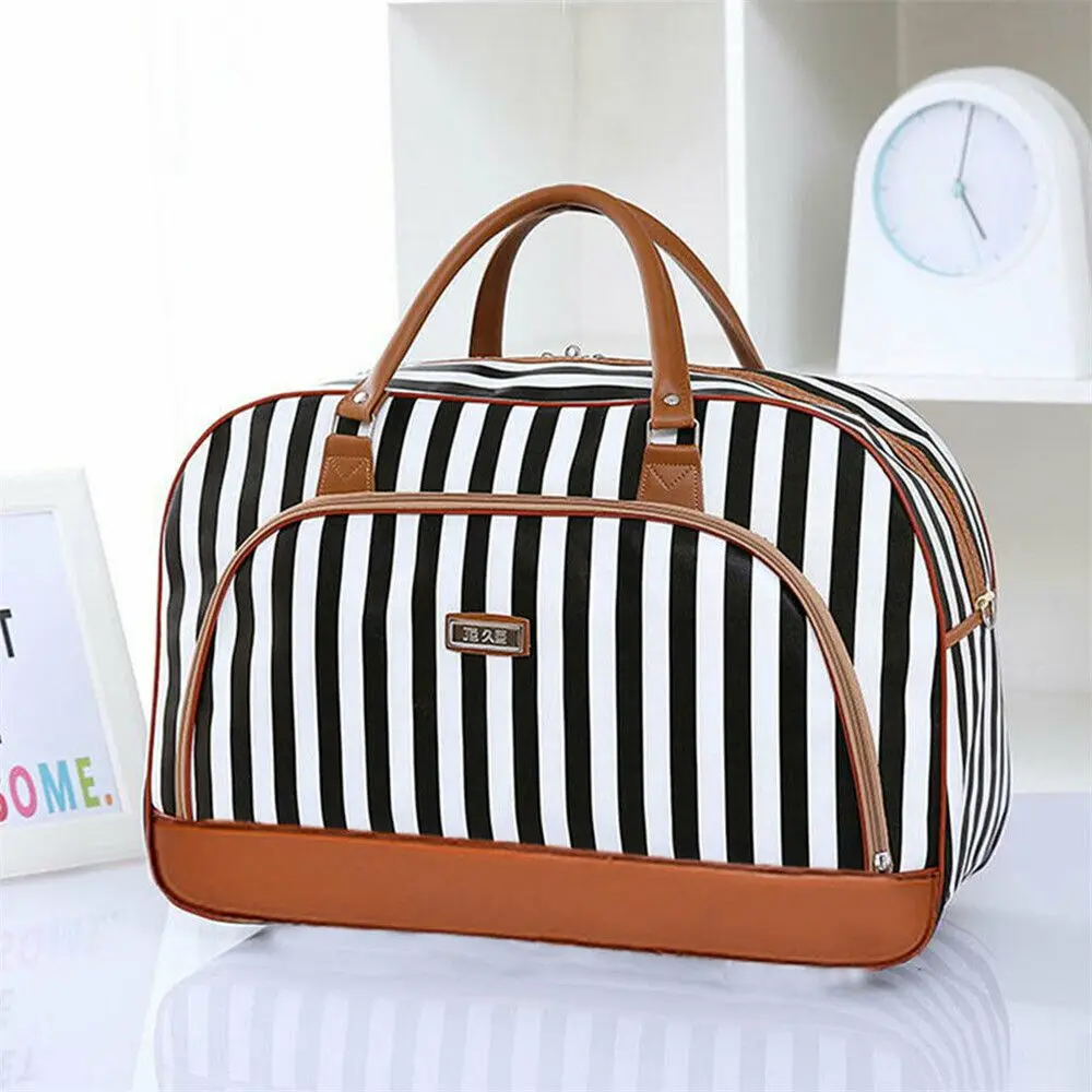 Men Women PU Leather Portable Holdall Handbag Travel Bag Luggage Bag