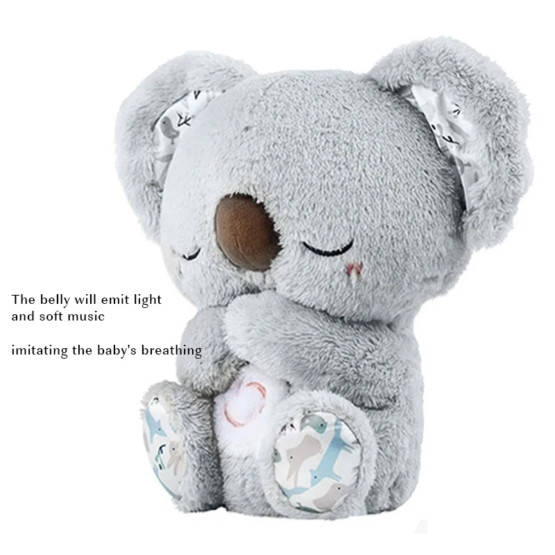 Muñeco de peluche de oso Koala transpirable, juguete relajante, música, compañero de sueño, sonido y luz, regalos de nacimiento, 32CM