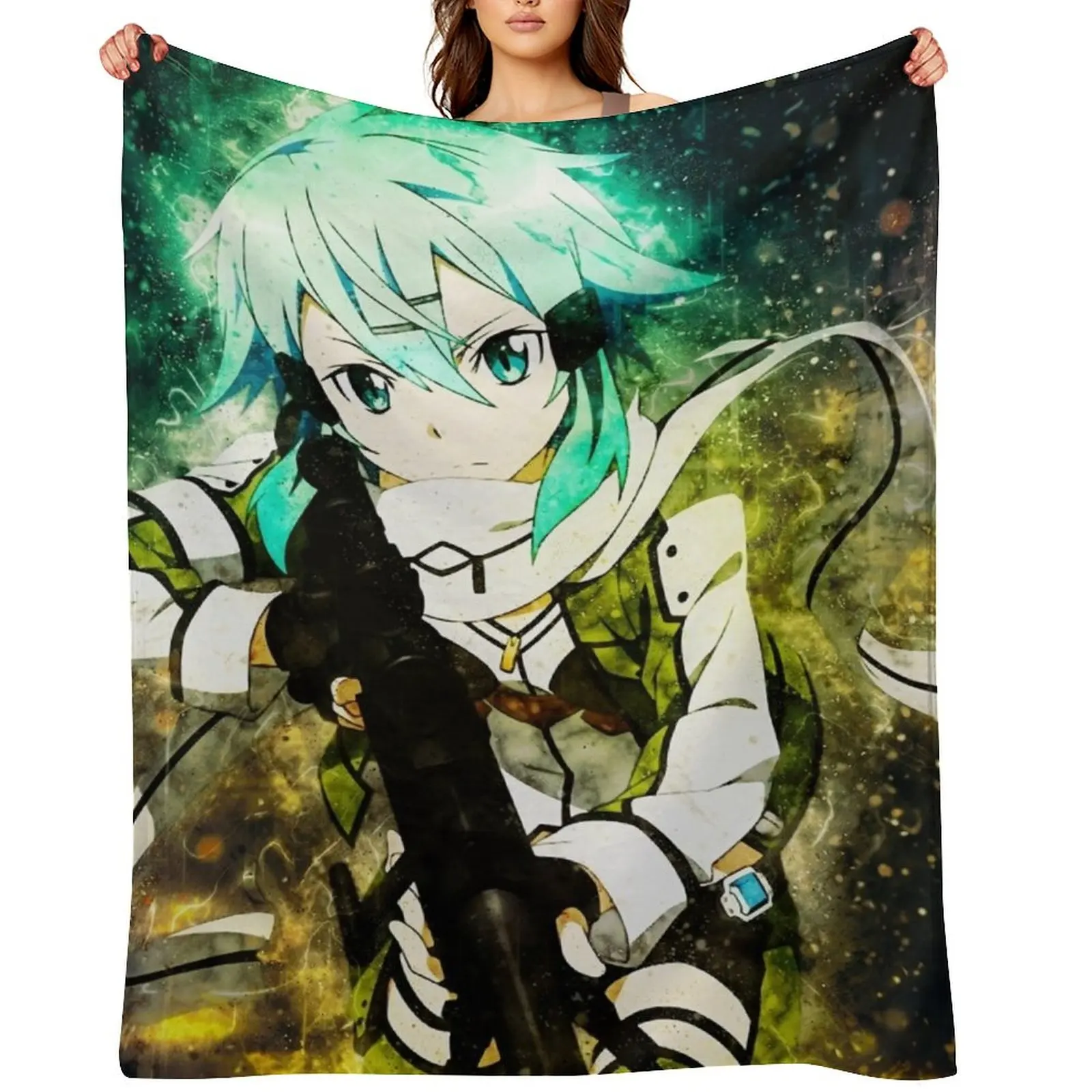 

Sinon Sword Art Online Throw Blanket Heavy Comforter blankets ands Summer Blankets