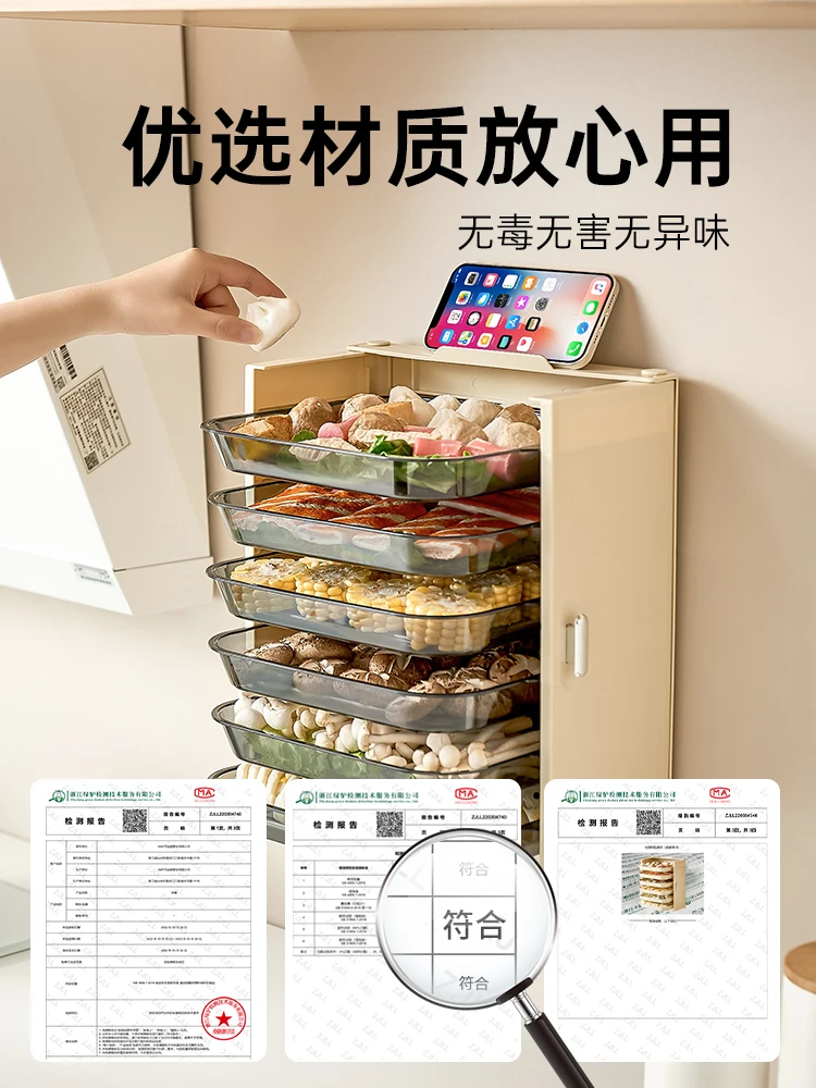 

Kitchen dish with dish multi-layer hot pot household wall-hung folding punch-free artifact storage