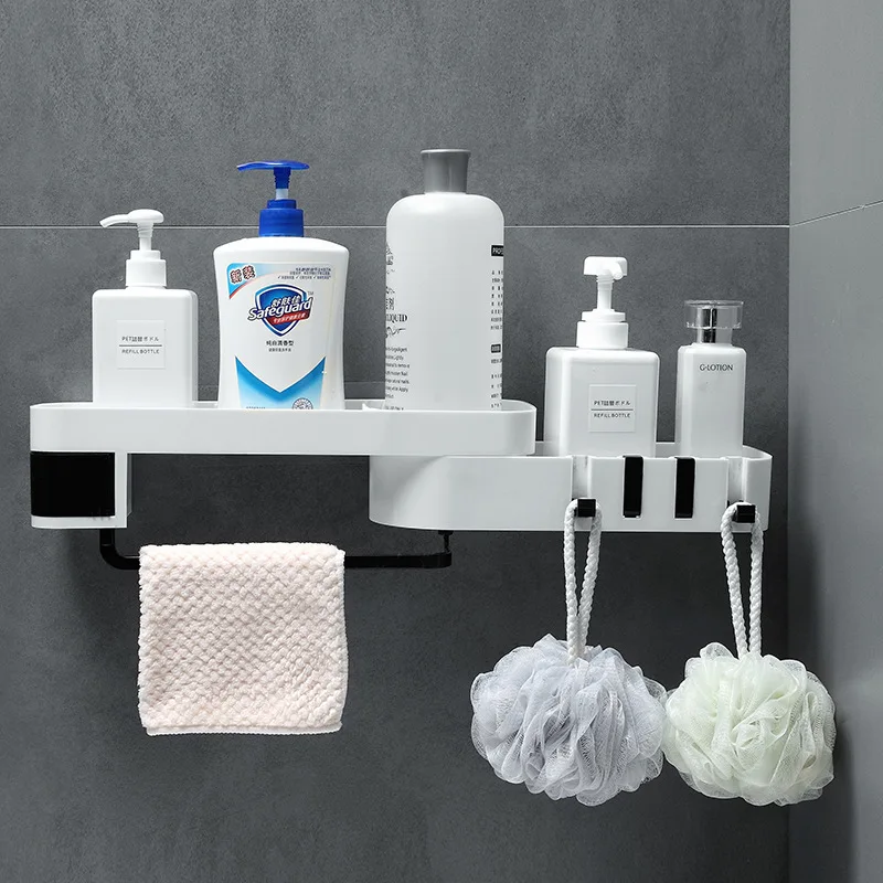 Corner Shower Shelf Bathroom Shampoo Shower Shelf Holder Kitchen Storage Rack Organizer Wall Mounted Type Bathroom Accessories