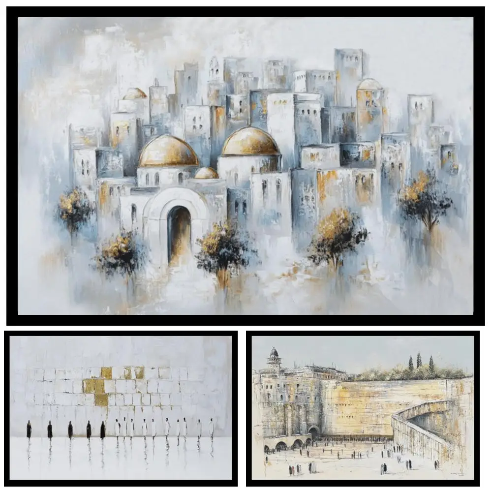 Arte de pared de Jerusalén Kotel HD, pared occidental, Judaica, lienzo impreso, pintura de oración judía para decoración moderna de sala de estar, hogar y oficina