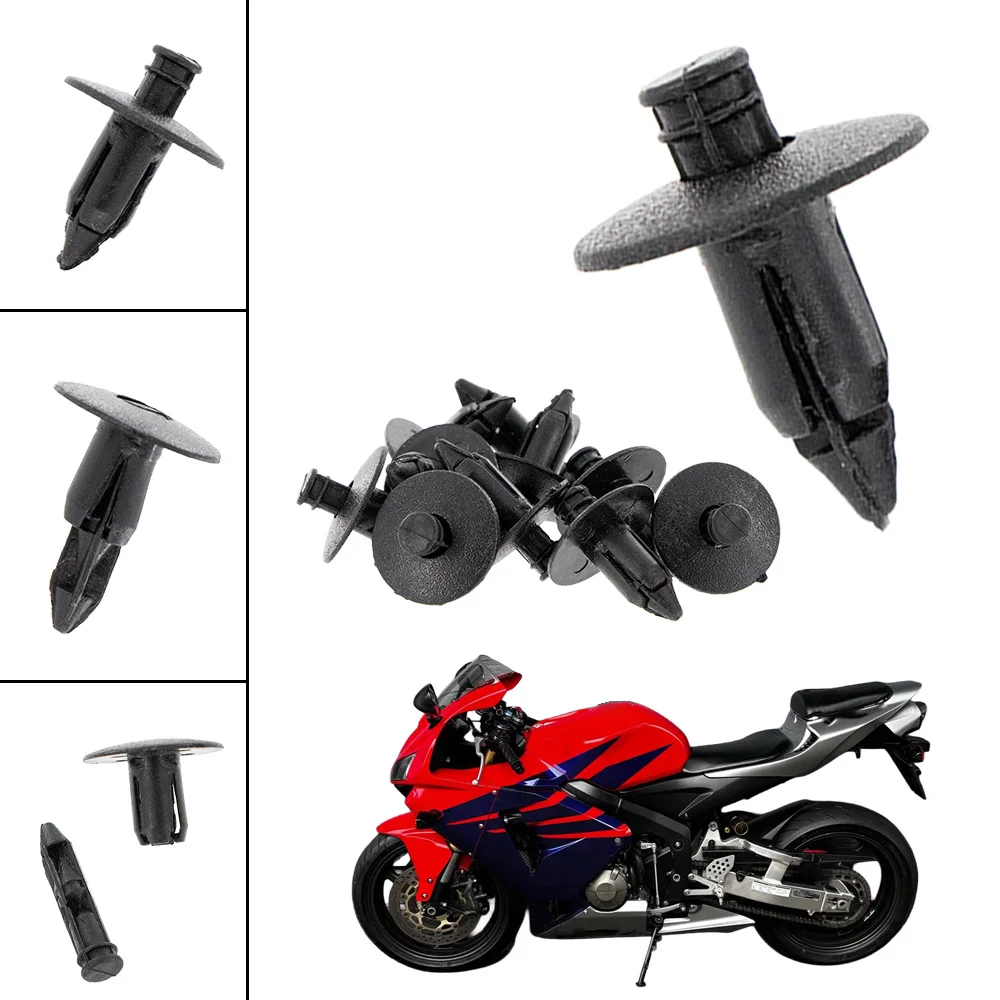 50pcs Plastic Bicycle Fairing Rivet Setting Panel Fastener Clips for Honda for Suzuki for Kawasaki Car Fenders Bumpers Clips 7MM