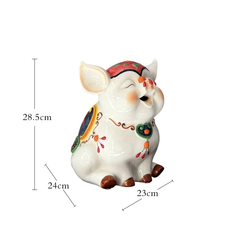 Pig ornament gift twelve zodiac ceramic crafts living room TV cabinet creative housewarming new home opening gift