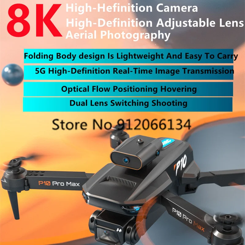 8K ESC Aerial Four Way Obstacle Avoidance WIFI FPV RC Drone 100M Optical Flow Gravity Induction Headless Mode MINI RC Quadcopter