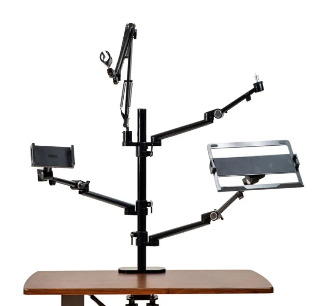 Dual Monitor Stand and Adjustable Laptop Arm Clip Desk Aluminum Workstation