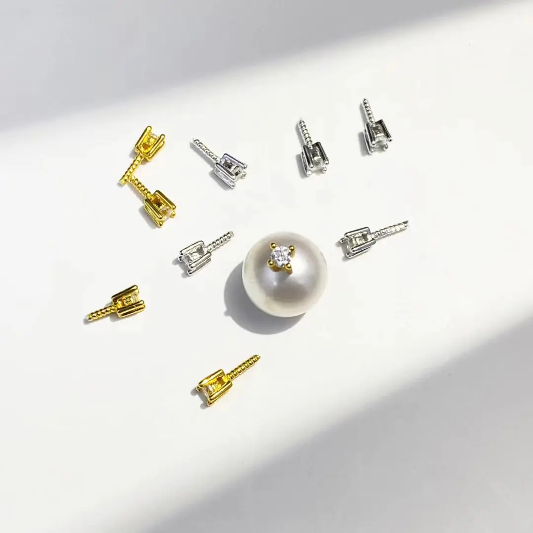 

Оптовая продажа DIY S925 бусины из стерлингового серебра колпачки застежка крючок аксессуары для жемчуга 8-15 мм 10 шт./лот