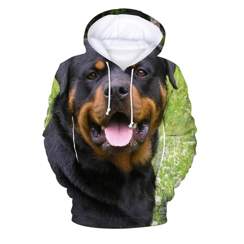 Rottweiler Dog 3D Print Hoodies Men Women Fashion Streetwear Oversized Sweatshirts Hoodie Male Pullovers Tracksuit Man Clothing