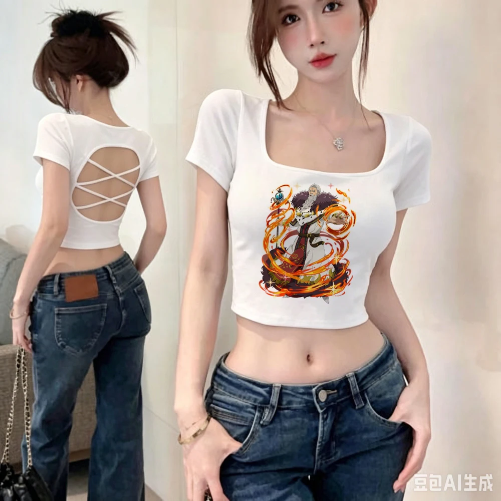 Seven Deadly Sins cropped top ladies dollette gothic cutecore shirt clearance sales scene  alternative  y2k japanese