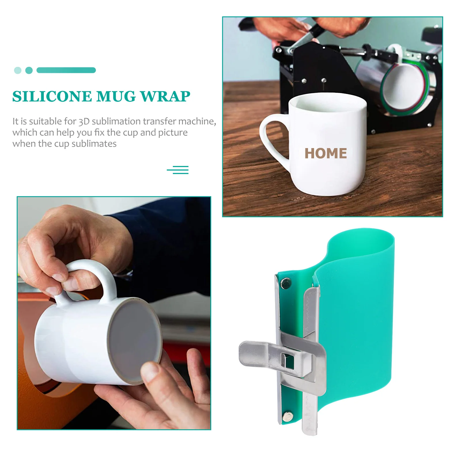 

11 Oz Sublimation Mug Wrap Silicone Clamp Fixation Mold for Cup Transfer Printing No Deformation DIY Mug Press Accessory