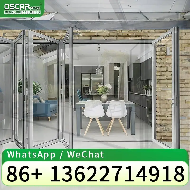 

Modern Design Small Size Aluminum Glass Sliding Window Thermal Insulation Foldable Opening for Villas folding door