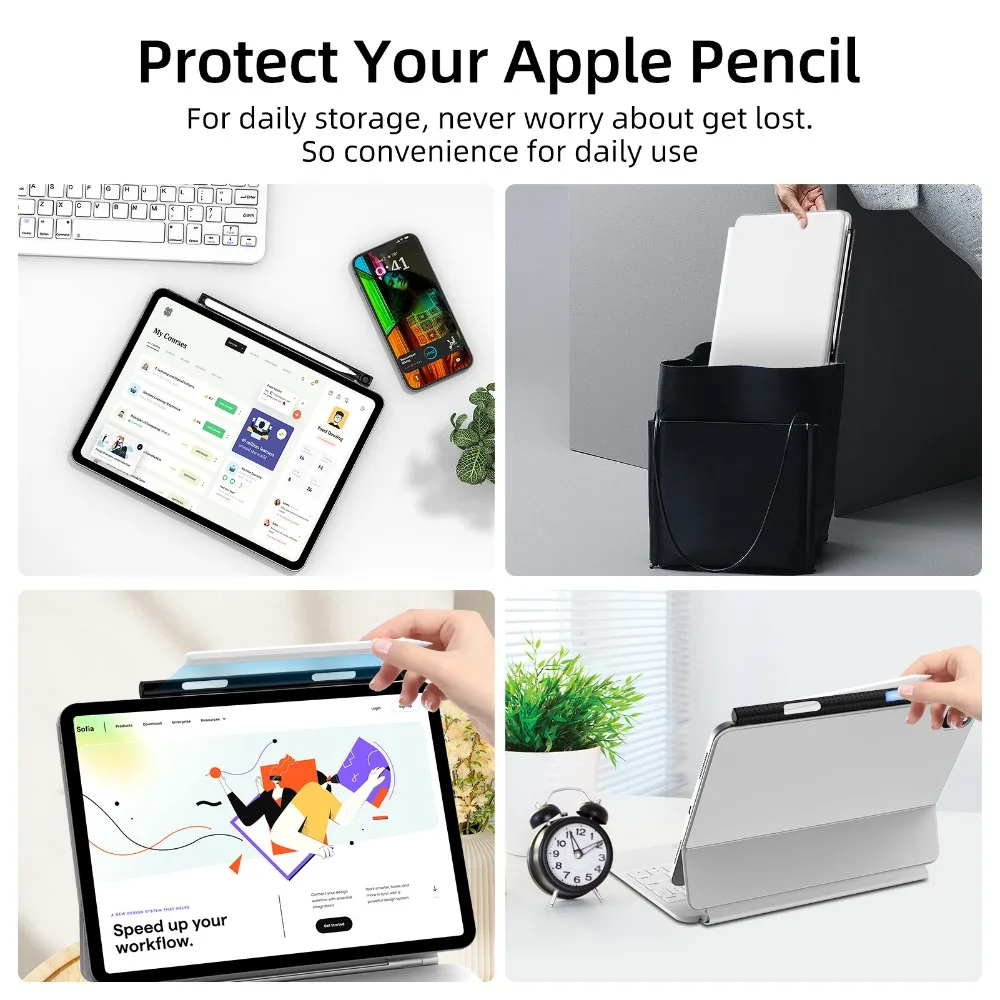 New Compatible with M-agic Keyboard Pencil Holder Folio Smart Pencil Case Stylus Accessories Stylus Pouch for Apple Pencil 1/2