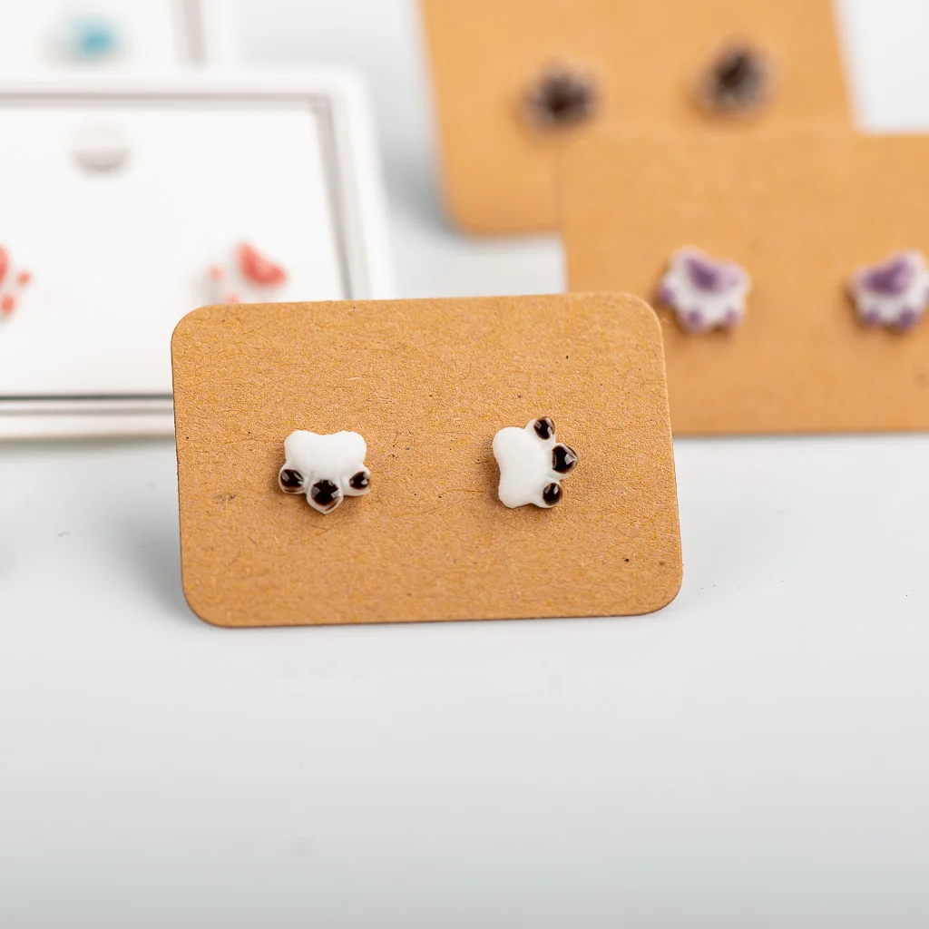 Porcelain Multicolor Ceramic Earrings Anti-allergic Cartoon cute little animal jewelry  #LY528 lot фурнитура для украшений