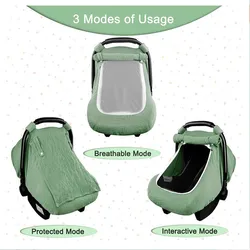 New Soft Muslin Baby Safety Seat Cover Sunshade Stroller Basket Cover Cotton Gauze Breathable Windproof And Sunscreen Baby Cover