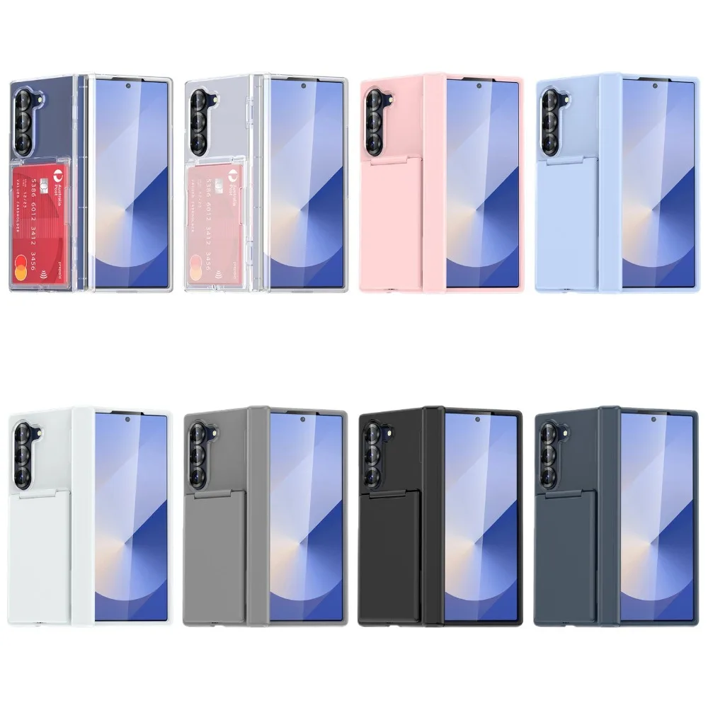 فليب فتحة للبطاقات حامل مسنده قضية الهاتف لسامسونج غالاكسي Z أضعاف 7 6 أضعاف 7 Fold6 5G للطي قوس ماتي غطاء الكمبيوتر
