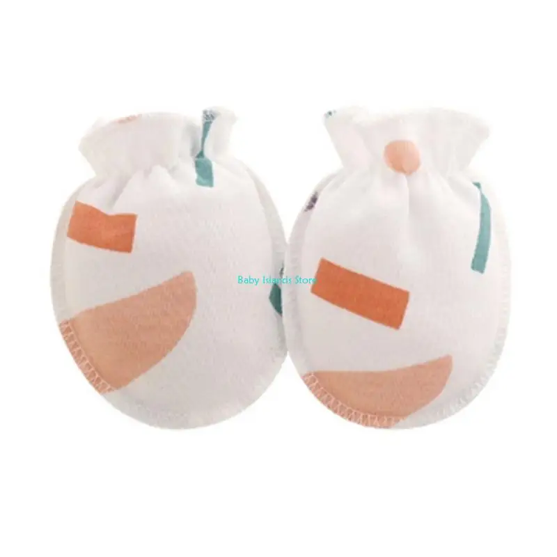 

K92D 5 Pairs Baby Gloves Set for 0-3M Newborns Breathable Anti-scratch Mittens Infant Cotton Gloves Newborn Shower Gift