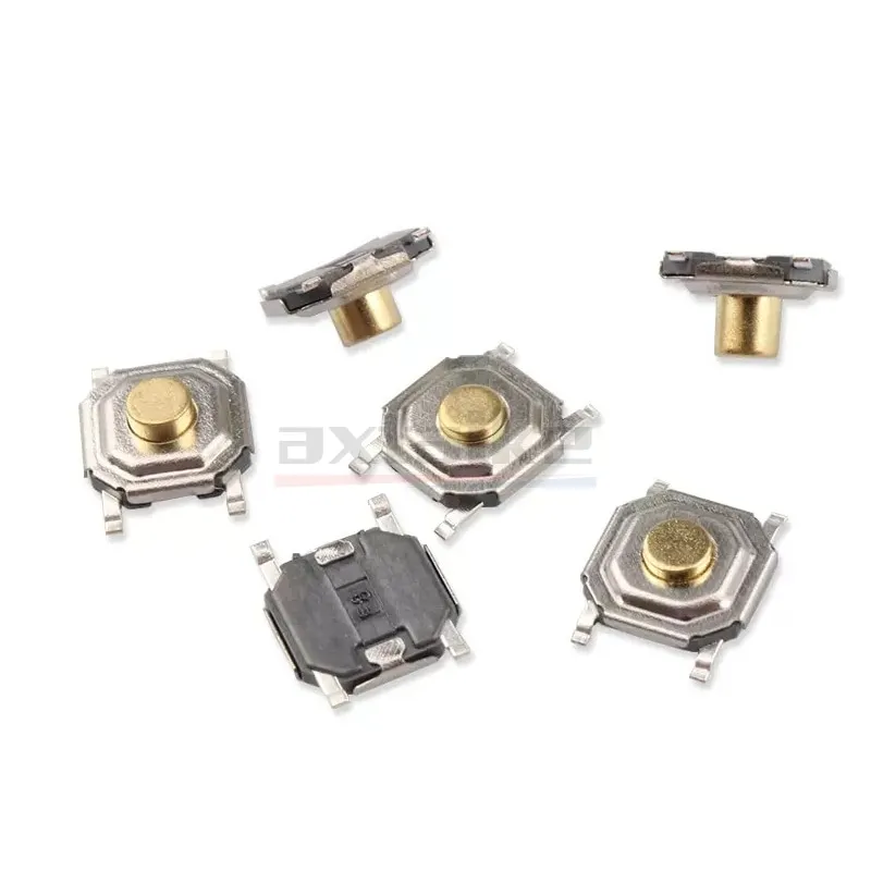 50PCS 5.2*5.2 1.5/1.7/2/2.3/2.5/3/3.5/4.3mm Tactile Tact Push Button Micro  Copper Head Waterproof Touch Switch 4*4MM 4Pin SMD