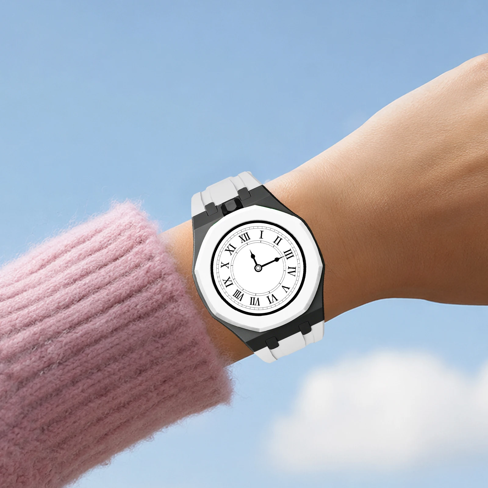 Cremic Case Silicone Band For A P Swatch X Royal Pop Watch Multi-Purpose Adjustable Buckle Wristband for Fitness Hiking Running