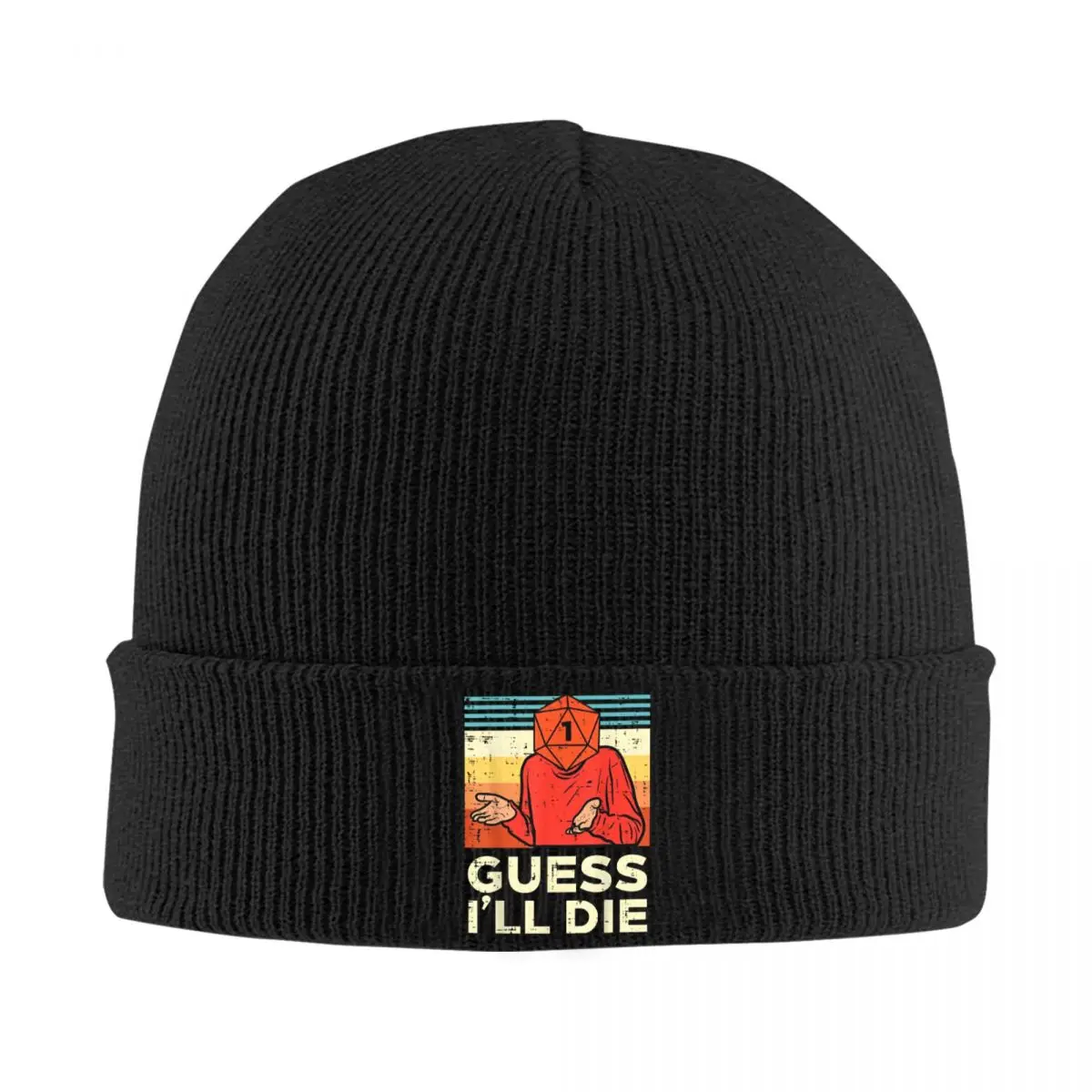 RPG Gamer Guess I'll Die Retro Hats Autumn Winter Skullies Beanies Warm DnD Cap Men Women Acrylic Knitted Caps