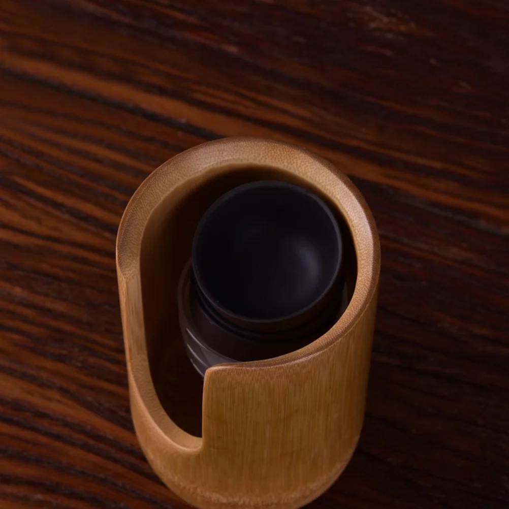 

1Pcs Handcrafted Bamboo Teacup Basket Secure Cup Storage Holder for Tea Ceremony Table Office Use Finish Decor