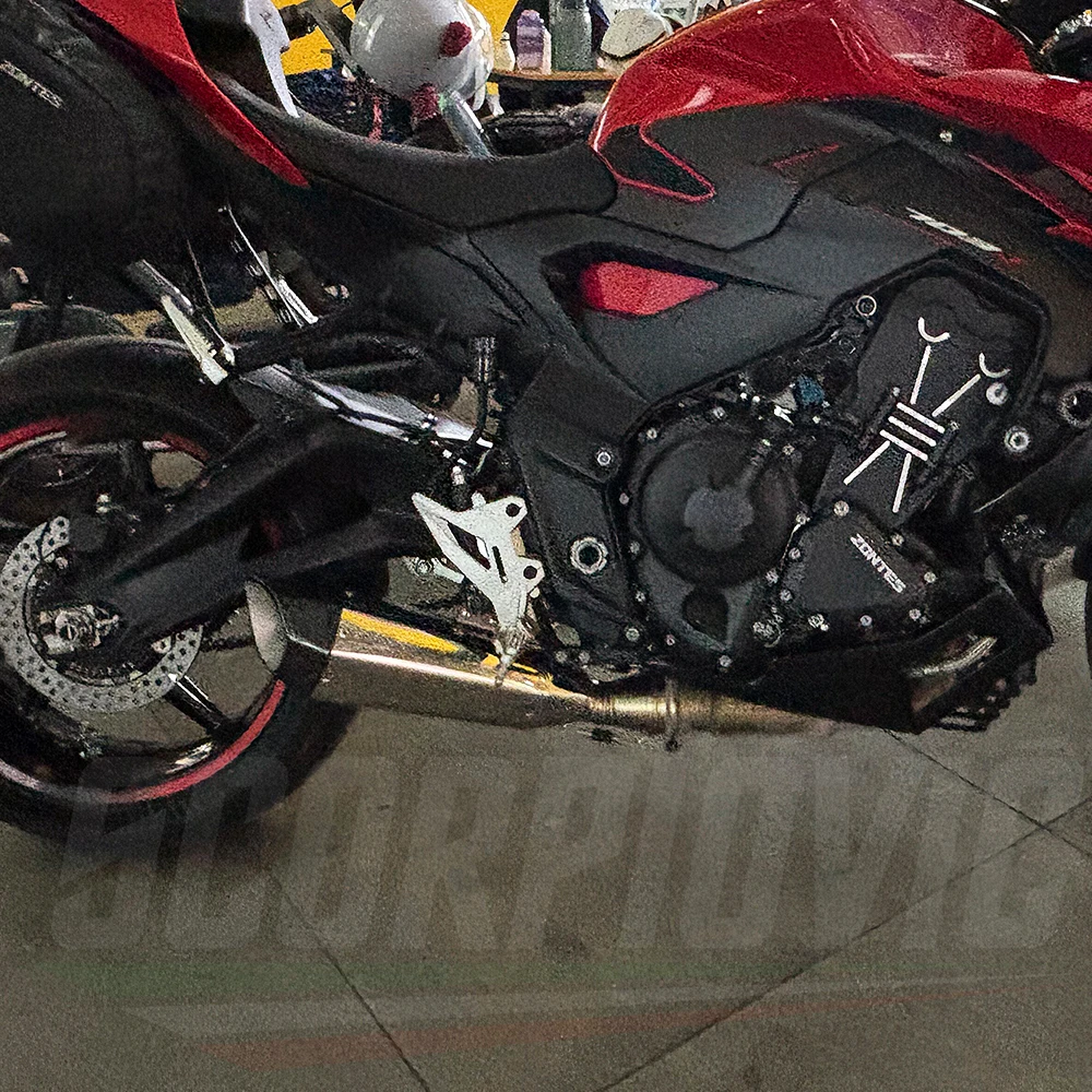 Motorcycle Modified Slip On Mid Exhaust Pipe Matched SR5 Rear Tail Compatible With ZONTES 703RR ZT703-RR Motorbike