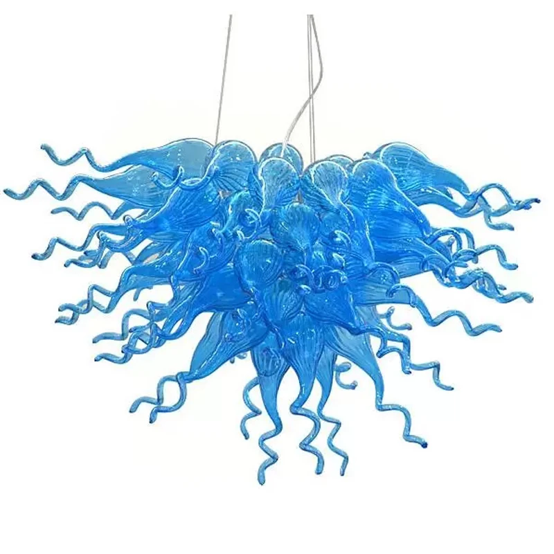 Artisanal Hand-Blown Glass Chandelier a Truly Unique Piece