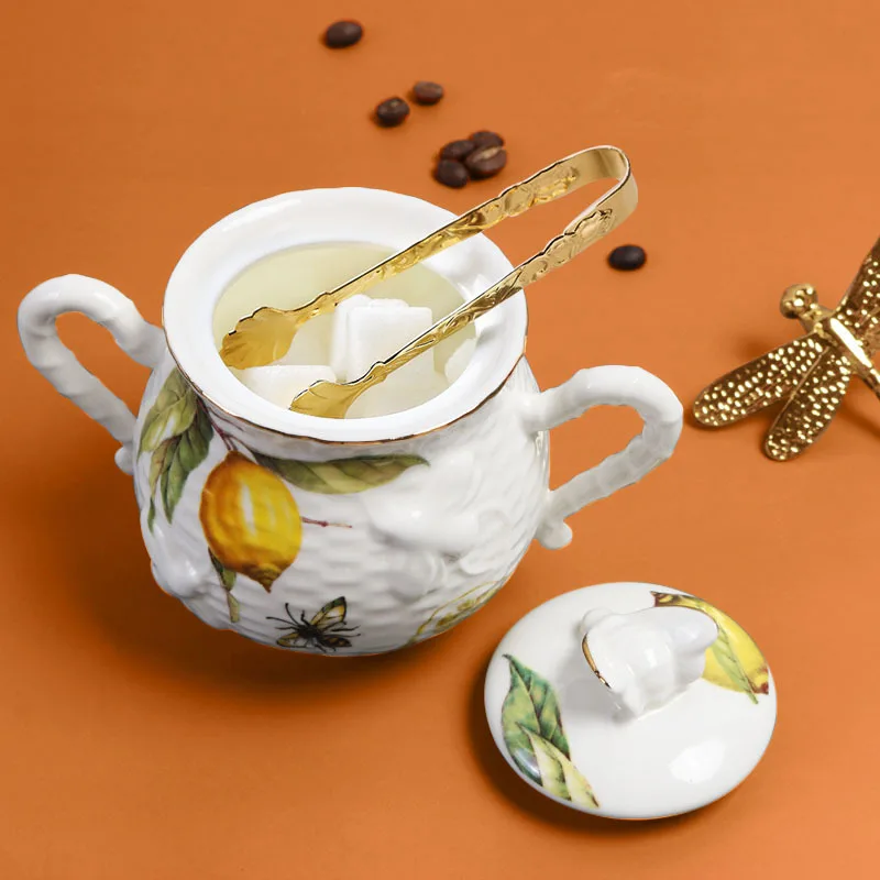 European-style Exquisite Relief Coffee Cup Saucer Kettle Mouth Cup Pastoral English Afternoon Tea Tea Set