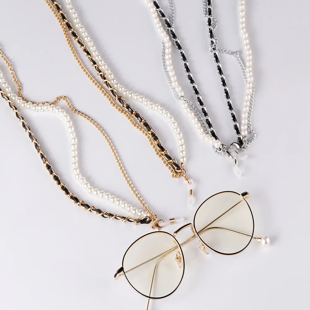 Pearl  Anti-lost Chain Woven Mask Glasses Lanyard