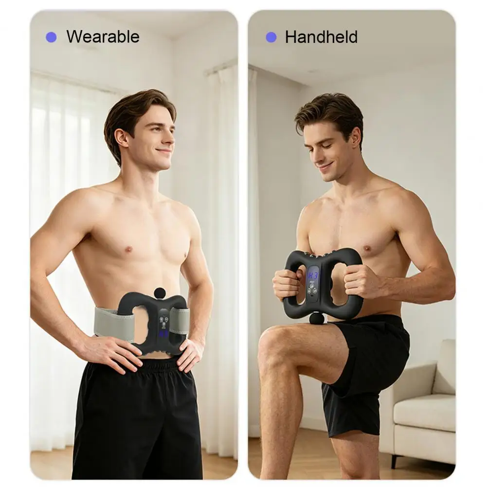 Wearable Massage Bracelet Electric Muscle Recovery Tool Fascia Ring Massager with 5 Speeds Heat Portable Wireless for Home